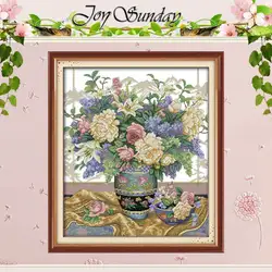 DIY Oriental Vase Counted Cross Stitch 11CT 14CT Cross Stitch Sets Wholesale Flower DMC Cross-stitch Kits Embroidery Needlework