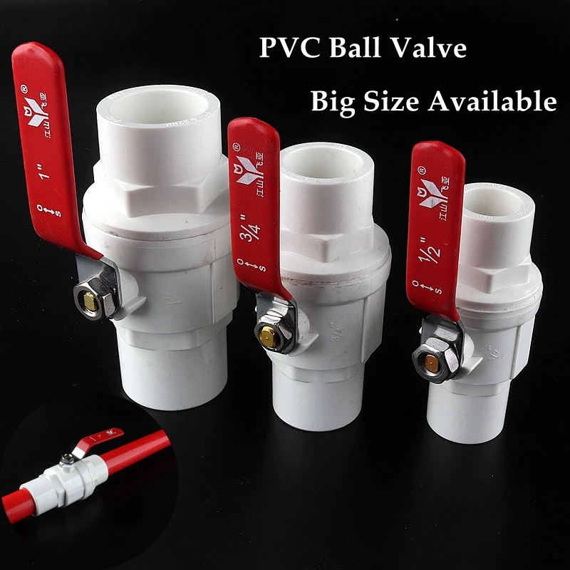 

2~10pcs Innner Dia 20~50mm PVC Pipe Ball Valves Water Irrigation System Drainage Tube Quick Valve Water Pipe Connector Fittings