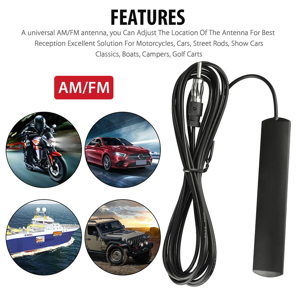 Universal Car Hidden Amplified Stereo Radio FM Stereo Antenna Signal High Gain Amplifie length is enough for your daily use.