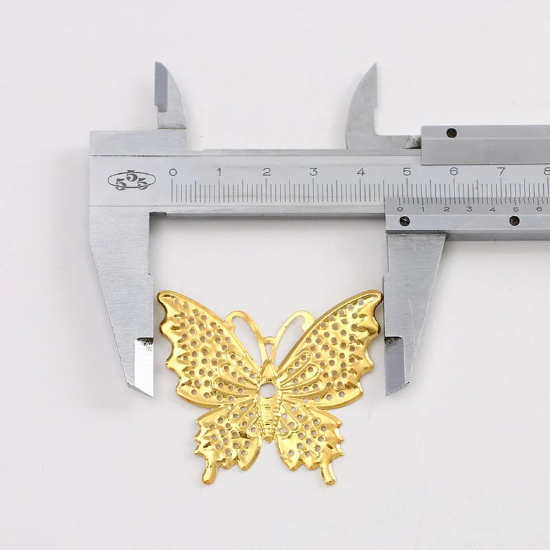 15Pcs Gold Filigree Wraps Butterfly Connectors Metal Crafts Gift Hair Jewelry Accessories Ancient Fashion Decorative Findings