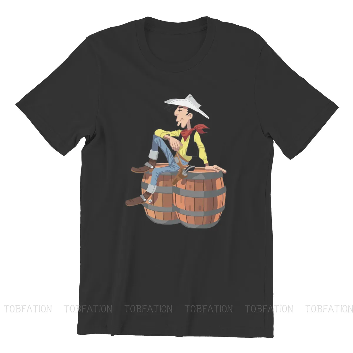 Lucky Luke Cartoon Sit T Shirt Classic Fashion High Quality Tshirt Loose O-Neck Streetwear