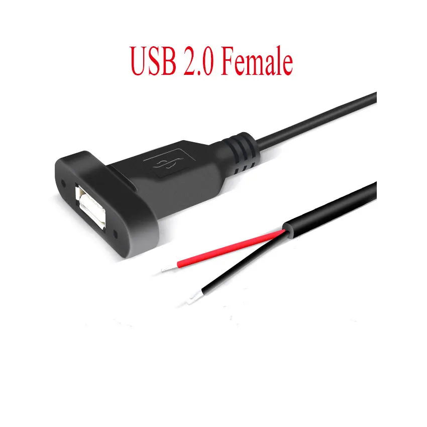 1-10Pcs 25cm Power Supply Cable 2 Pin USB 2.0 USB2.0 Female 2pin 2P wire Jack Charger charging Cord Extension Connector DIY