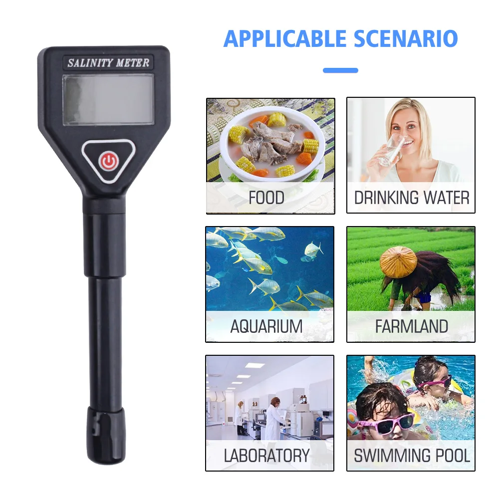 Digital Seawater Salinity Refractometer Home Handheld ATC Salinometer Food Salt Water Tester for Aquariums, Pools, Drinking