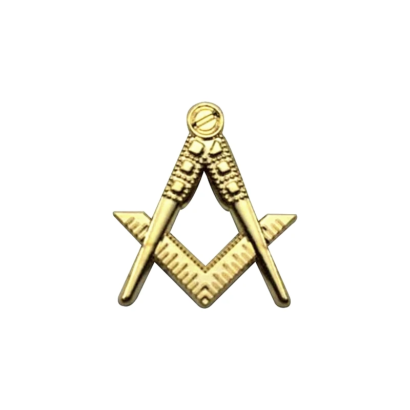 Masonic Lapel Pins Gold Compass And Square Cut Out Brooch Gifts Badges With Butterfly Clutch,18.5mm