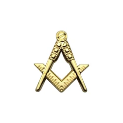 Masonic Lapel Pins Gold Compass And Square Cut Out Brooch Gifts Badges With Butterfly Clutch,18.5mm