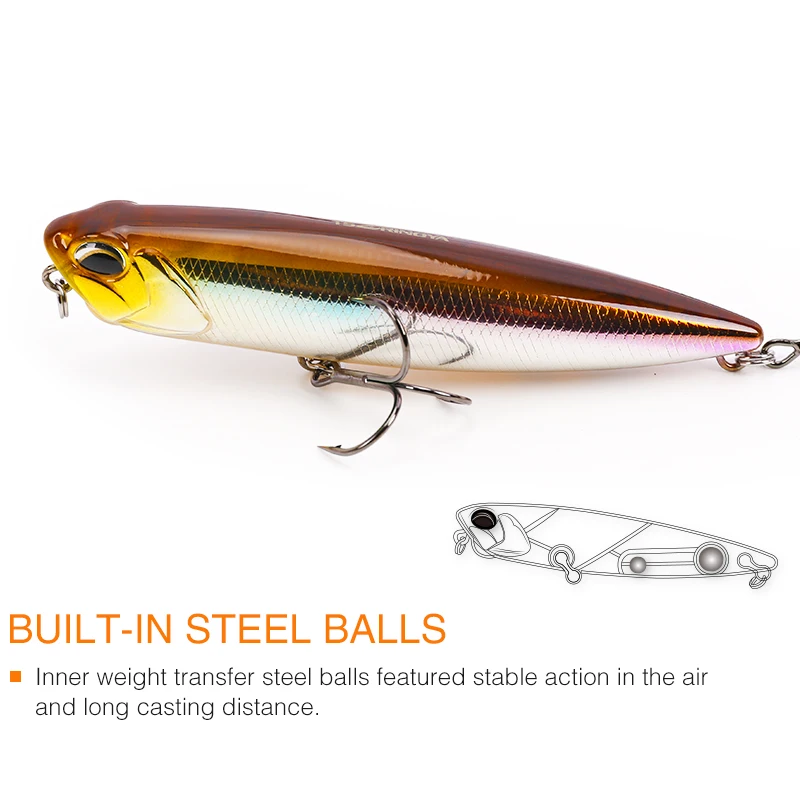 TSURINOYA 3pcs Floating Pencil Lure Set DW59 85mm 10.5g Topwater MInnow Crank Hard Bait Bass Snakehead Articial Wobblers Peche