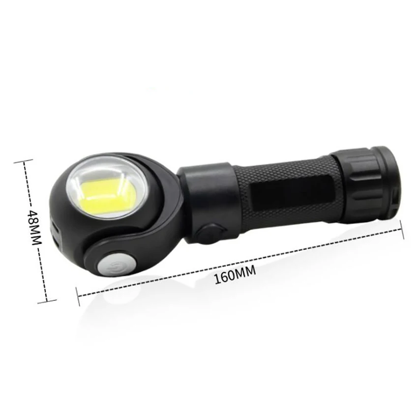 

LED Work Light with Magnet Base, COB T6 USB Rechargeable LED Flashlight, 800 Lumen, 7 Light Modes, 360 Rotating, Waterproof