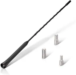Eightwood Universal Car Radio Antenna Replacement AM FM DAB Roof Mount Aerial Mast Rod Screws M4 M5 M6 41cm 16 Inch Short