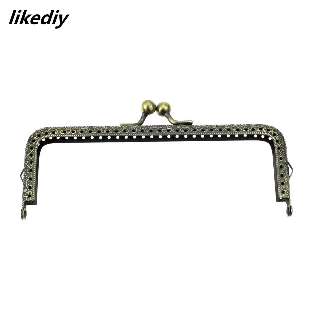10 Pcs/Lot 15 CM Antique Bronze Square Metal Purse Frame Carved Kiss Clasp Bag Accessory