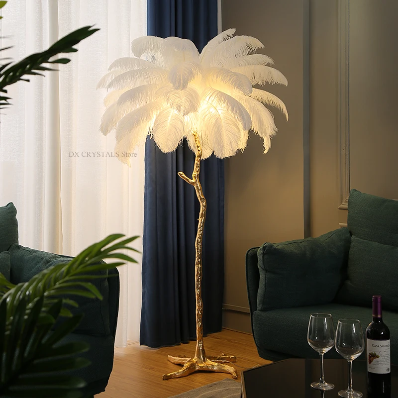 Plafonnier Suspendu en Plumes Bleu Paon et Blanc, Luminaire Décoratif d'Nik, Idéal pour un Salon, une Chambre à Coucher ou une Salle à Manger