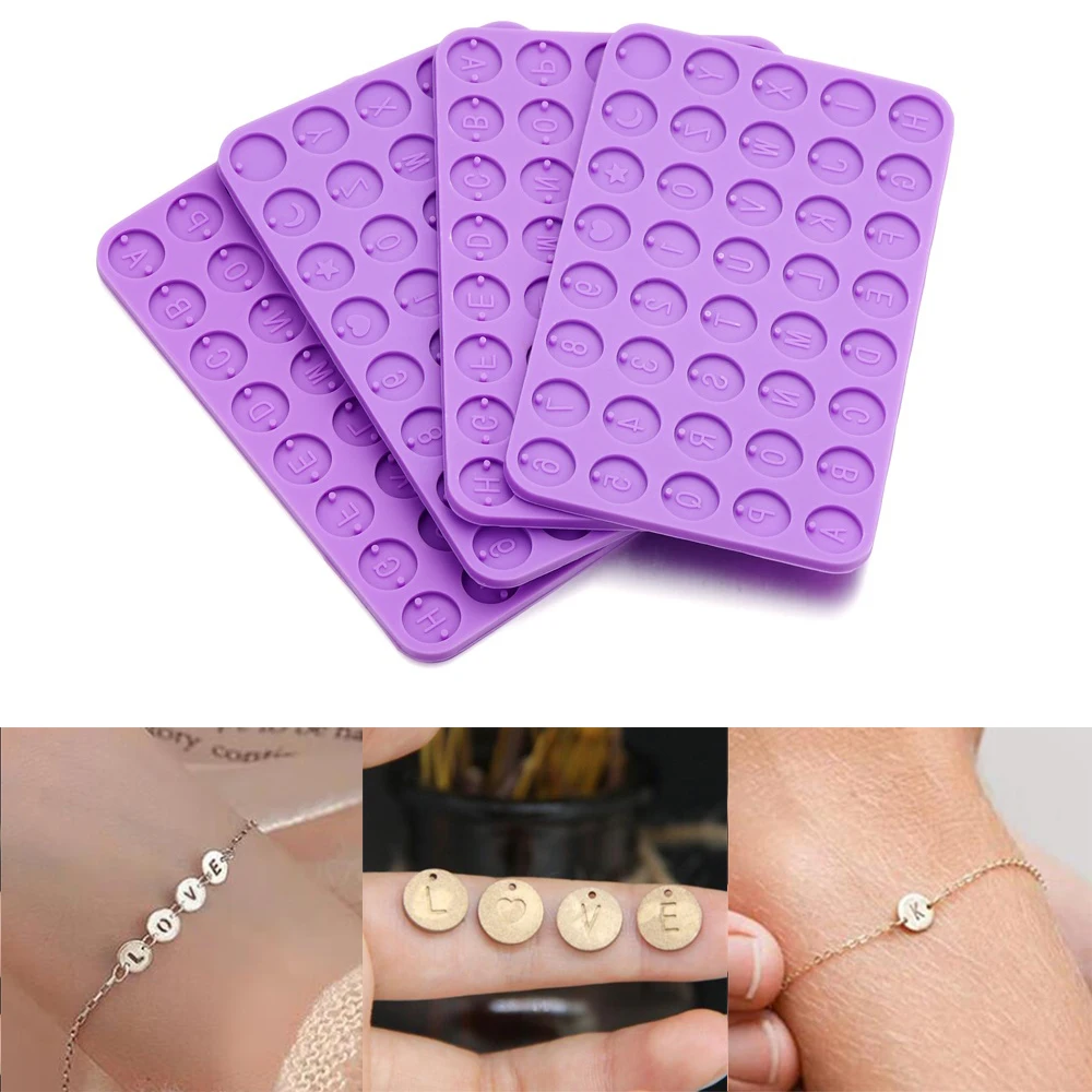 Letter Number Round Silicone Pendants Mold Alphabet Beads Charms For DIY Bracelet Necklace Resin Molds Jewelry Making Supplies