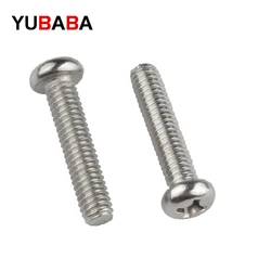 50Pcs M2 M2.5 M3 M4 ISO7045 DIN7985 GB818 304 Stainless Steel Cross Round Head Bolts Phillips Screws