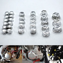 30pcs/set Chrome Plating Plasti Motorcycle Screw Nut Cover Cap Nut Bolt Decoration For Yamaha For Kawasaki