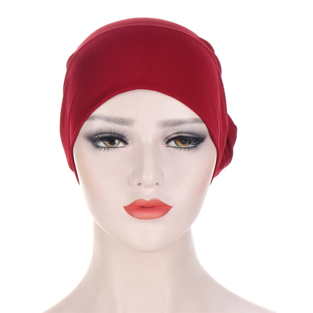 Hijab Muslim Wanita Beanies Skullies Simpul Topi Turban Rambut Rontok Topi Kemo Kanker Bandana Arab Islami Penutup Kepala Syal Baru