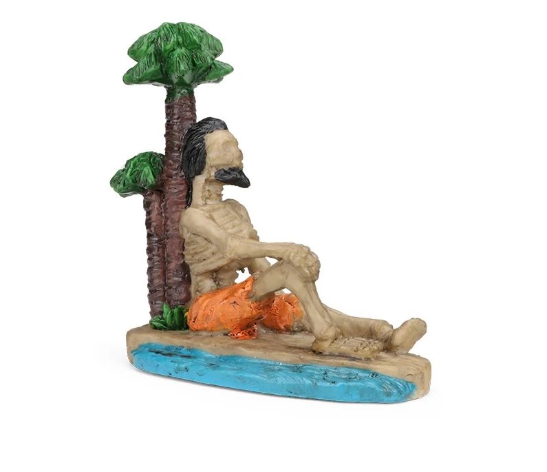 resin figure mental psychological sand table game box court therapy Abandoning characters/drifting on isolated island  skeleton