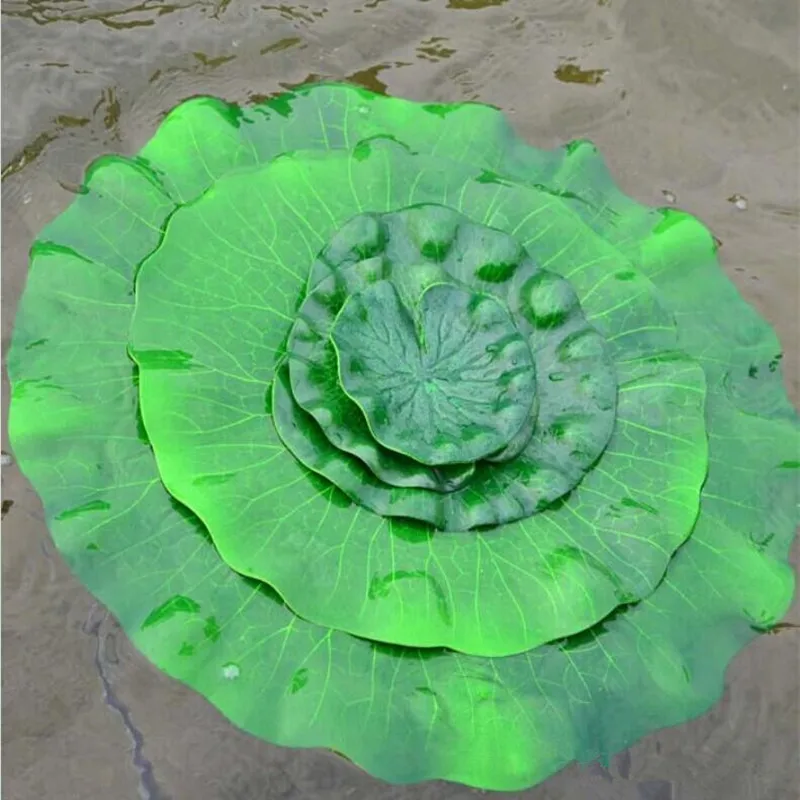 (5 Pcs/Lot) Green Lotus Leaves Real Touch Artificial EVA Water Lily Floating Pool Flowers For Home Garden Decoration