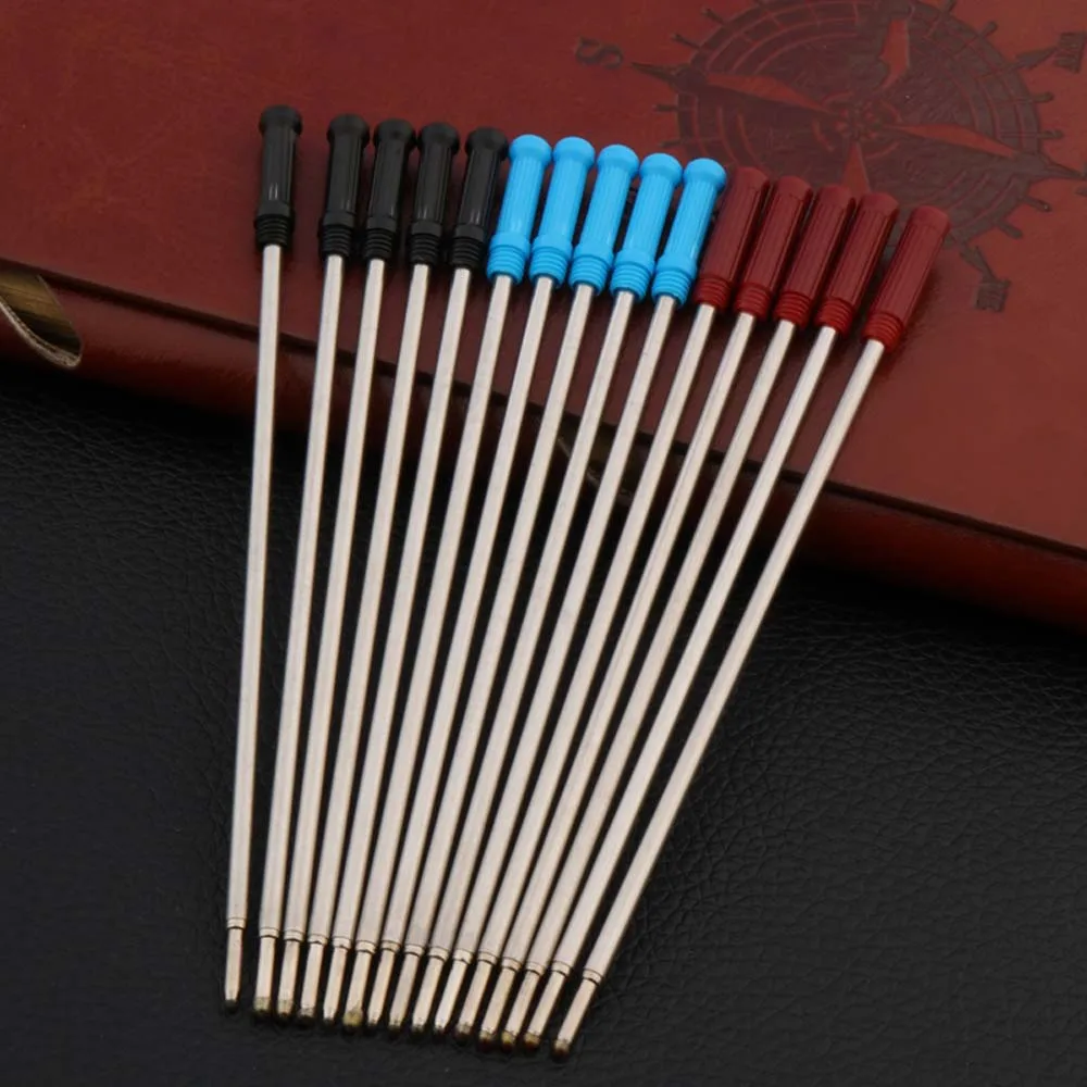 

High quality 10pcs Black red Blue new signature metal 1.0 MM Ballpoint pen Refills accessories Business Office school supplies