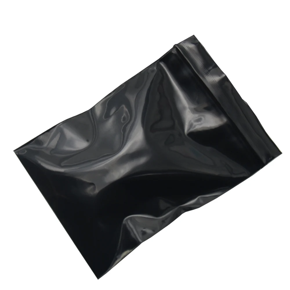 200pcs/lot Black Zip Lock Opaque PE Plastic Package Bags Heat Sealable Light-proof Grocery Jewelry Privacy items Packing Bag