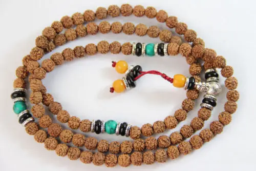 7mm Tibetan Buddhism 108 Vajra Bodhi Prayer Bead Mala Necklace