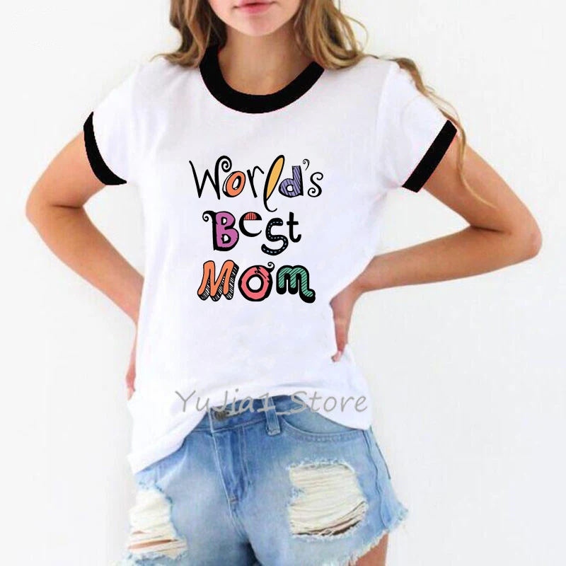 

watercolor World's Best Mom letter print t-shirt women happy mother's day gift t shirt femme harajuku shirt tumblr tops tee