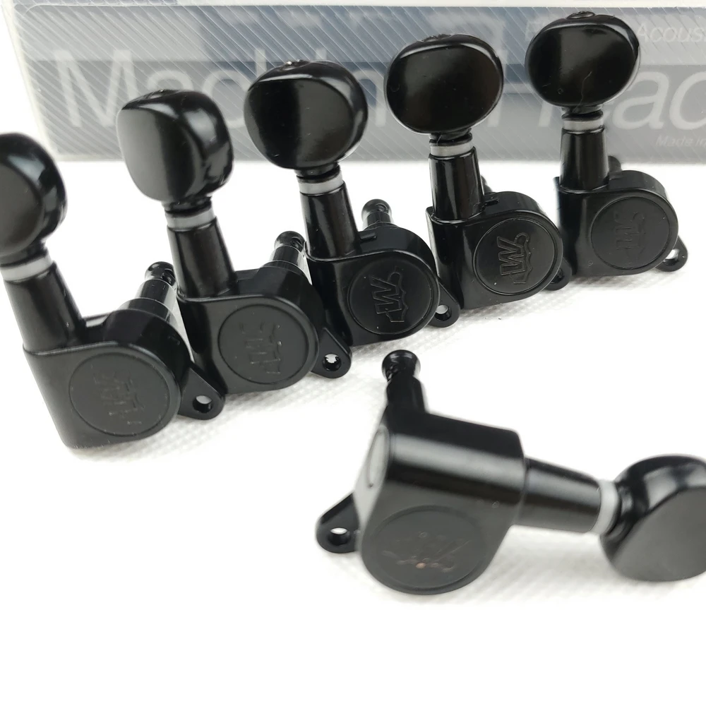 Wilkinson WJN-05 Electric Guitar Machine Heads Tuners Mini Oval Tuner for ST TL Black Tuning Pegs (With Packaging)