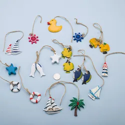 Style 23 Mediterranean Decor Home Mini Fishing net Accessories Starfish Small fish anchor helmsman lifebuoy Pendant Walldecor