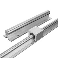 1 PCS Linear Bearing with Aluminum Support Cylindrical Guide Rail SBR10/12/13/16/20/25/30/35/40/50 without Sliders