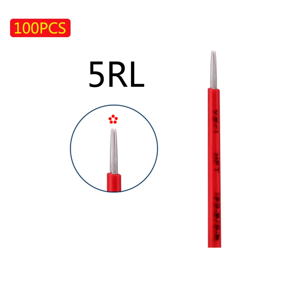 100PCS 3R 5R 7R 12R 17R RL RStattoo needle Semi permanent makeup microblading blade manual pen fog needle tattoo accessory