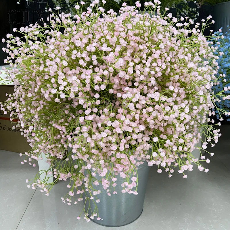 108 Heads Artificial Flowers Babybreath Gypsophila Branch Wedding Bonsai Home Party Decor Fake Floral Photo Props Decorations