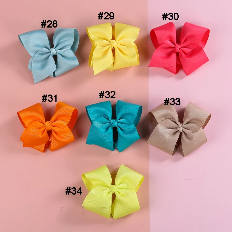 

34pcs Fashion 4.8" Ribbon Hair Bow Hairpins For Baby Girls Trendy Ribbon Bows Hair Clip New Cute Girls Barrette Hair Accessories