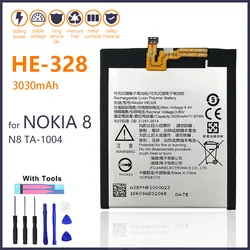 Batteria per smartphone di alta qualità con strumenti e numero di tracciamento, HE328, HE 328, Nokia 8 TA-1004, N8, 100% reale, nuovo