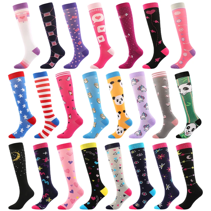 2021 New 58 Styles Unisex Compression Socks Riding Socks Suitable For Running Marathon Socks, Medical Edema, Varicose Veins