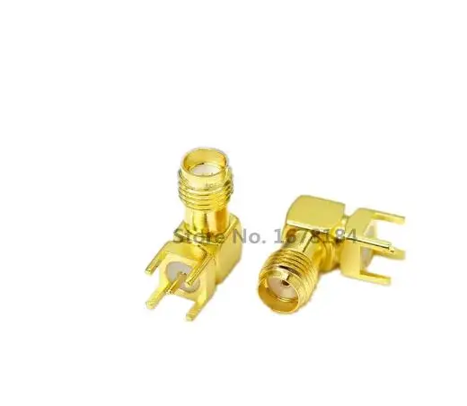 50pcs/lot SMA female Thru Hole plug Right Angle 90 DEGREE ( SMA-KWE ) PCB Mount connector RF adapter