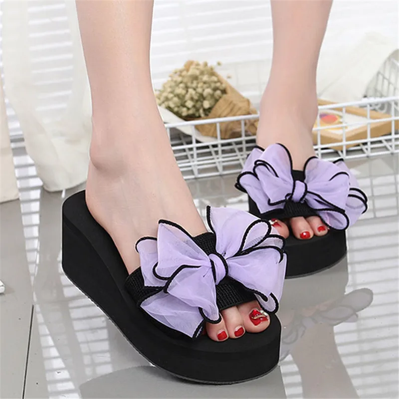 Women Outdoor Slippers Rome Style Summer 2021 Flip Flops Floral Sandals Beach  Zapatos Mujer Platform Casual Shoes