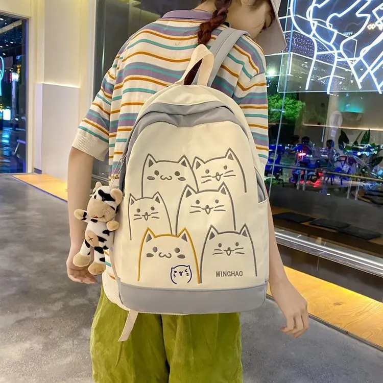 

Fashion Lady Waterproof Backpack Cartoon Print Girl Bag Student New Trendy Women Cute Backpack Female Harajuku Book Bags College