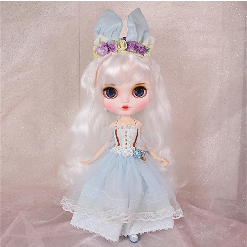 

ICY DBS Blyth doll licca toy clothes lace wedding dress rabbit headdress anime bunny suit girls gift