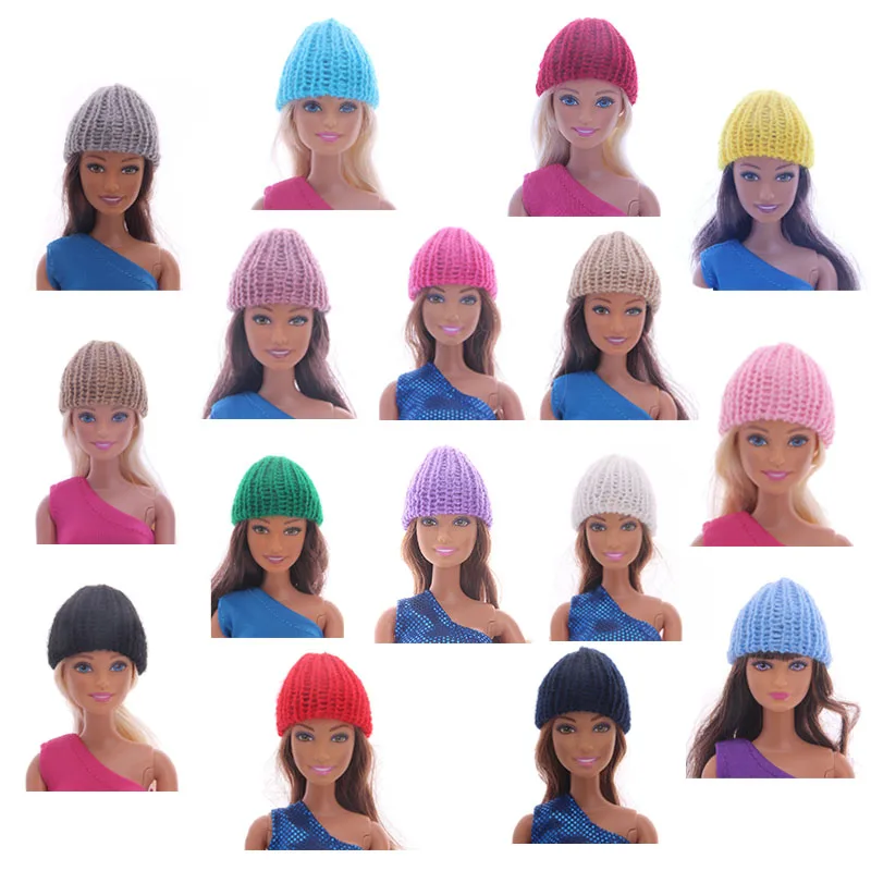 1Pcs Barbies Doll Hat Knit Cute Cap Fashion Daily Headwear For Barbies Doll Accessories Our Generation Gift Baby Russia DIY Toy