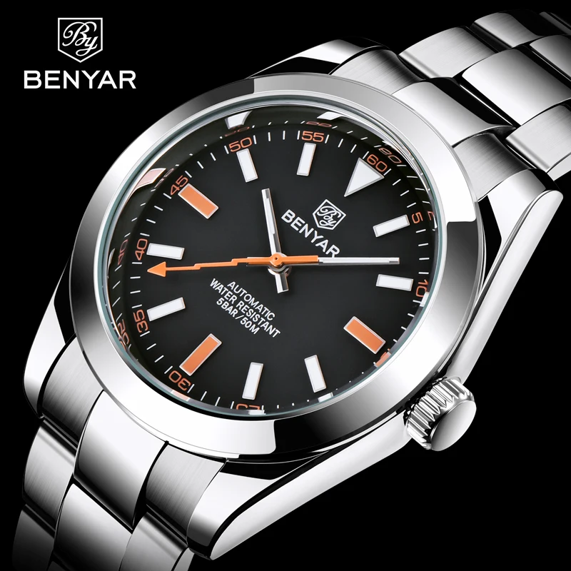 

BENYAR Mens Watches Top Brand Luxury Mechanical Automatic Watch Men Sport Men Watch Waterproof Stainless Steel Relogio Masculino