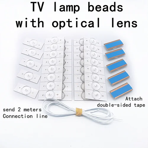 Tira de luces LED, cuentas de lámpara de retroiluminación LED, cuentas de lámpara SMD de 3V/6V con filtro de lente óptica para reparación de TV LED de 32-65 pulgadas, nuevo
