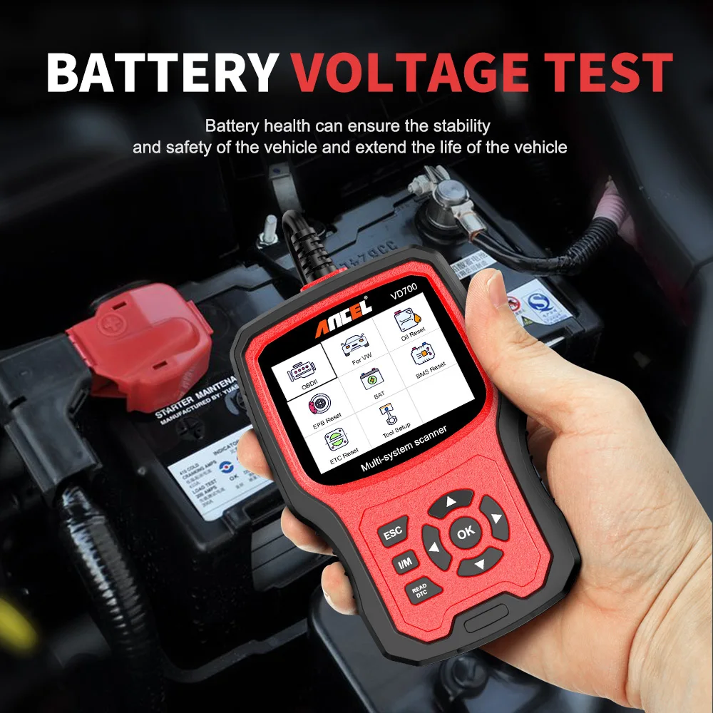 Ancel VD700 OBD2 Automotive Scanner Full System Diagnose ABS EPB TPMS DPF Reset For VAG VW Audi Skoda Seat Car Diagnosis Tools