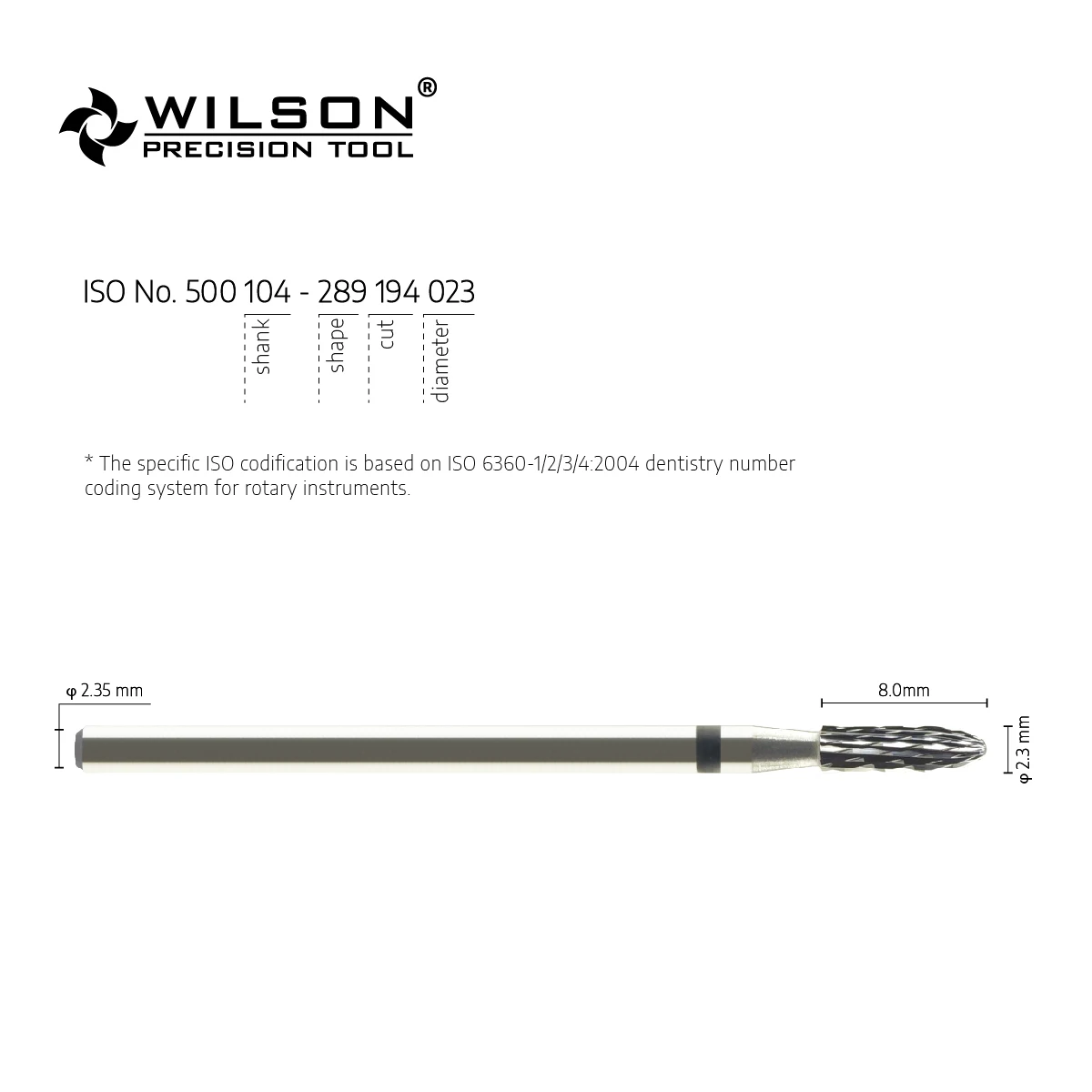 WilsonDental Burs 5001505 -ISO 289 194 023 Tungsten Carbide Dental Burs for trimming Metal