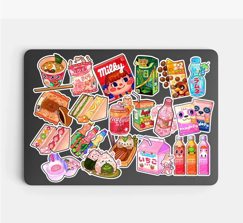 19pcs Delicacy Fine Food Mini Yummy Gourmet Art Style Travel Diary Stickers for Stationery Scrapbook Mobile Phone Laptop Sticker