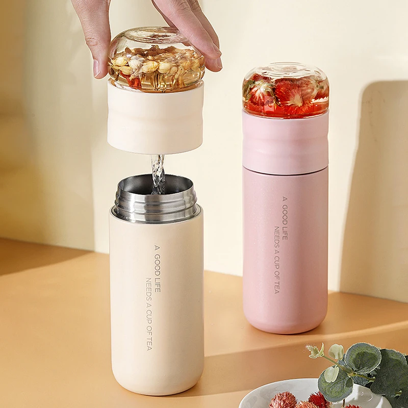 Tea Infuser Vacuum Flask 300ml Insulated Cup 316 Stainless Steel Tumbler Thermos Bottle Travel Coffee Mug Termo Acero Inoxidable