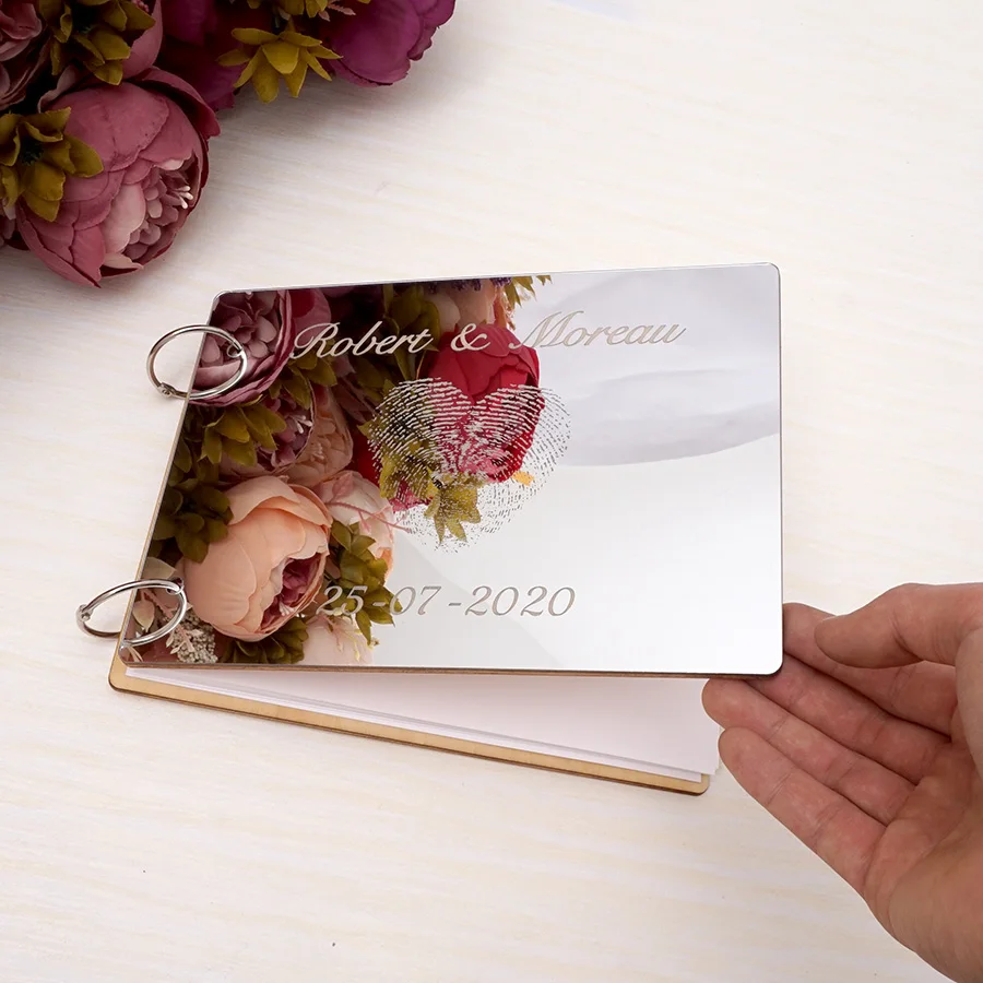 Wedding Signs A5/A4 Book Signature Guestbook Personalized Handicraft Horizontal Books Fingerprint Scrapbook Party Favors