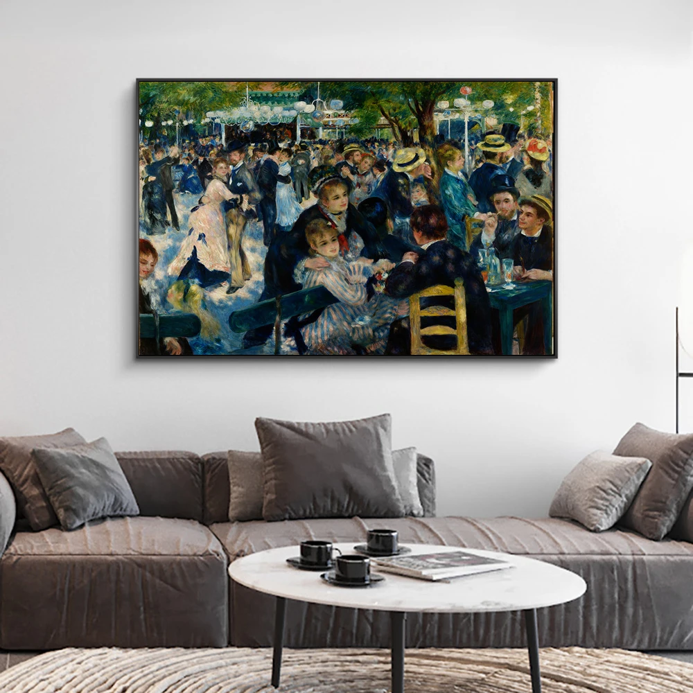 Renoir-Dance at Le moulin de la Galette Canvas Paintings Impressionist Famous Wall Art Posters And Prints Wall Pictures Cuadros