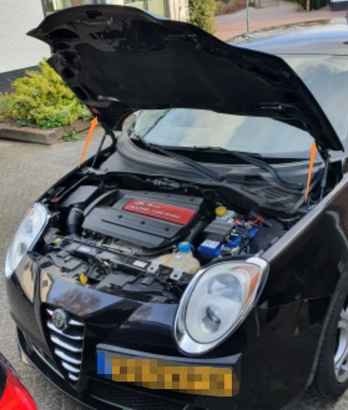 Przednia maska kaptur Damper na lata 2008-2018 Alfa Romeo MiTo Hatchback zmodyfikuj siłowniki pneumatyczne amortyzator