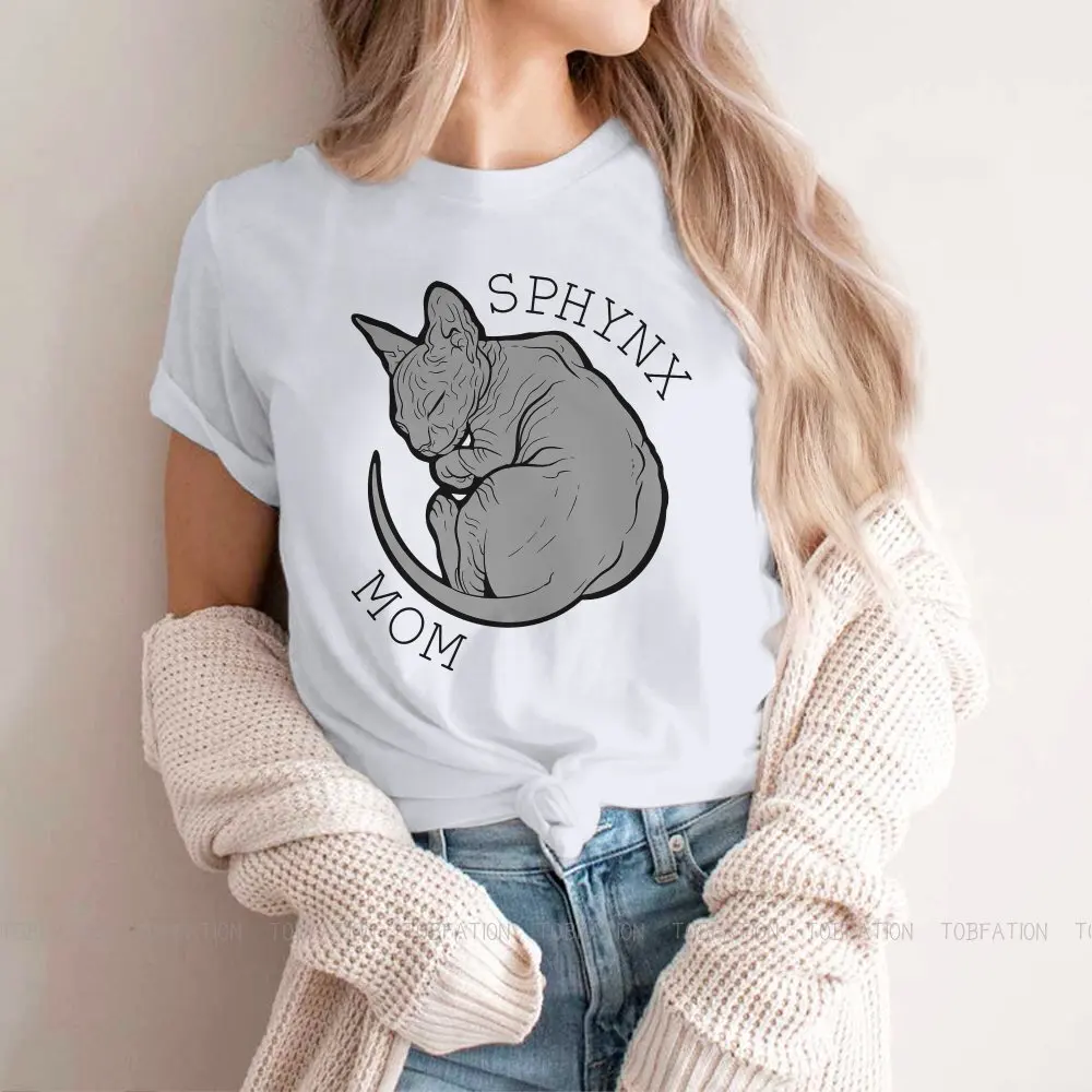 Sphynx Mom Female Shirts Canadian Sphynx Cat Large Vintage Women Clothes Harajuku Casual Feminine Blusas