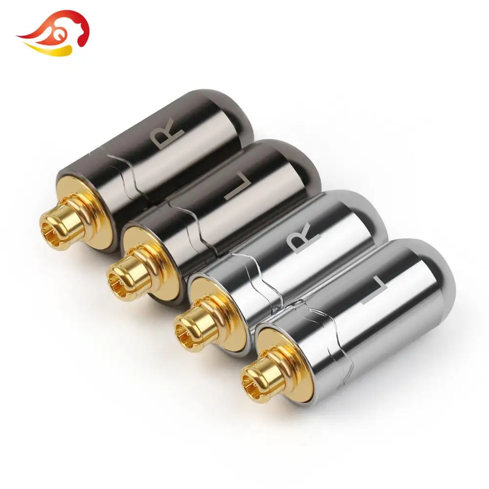 QYFANG Aluminum Alloy Plug Audio Jack Gold Plated Earphone MMCX Pin Wire Connector Adapter For SE846 SE525 W60 W80 Headphone