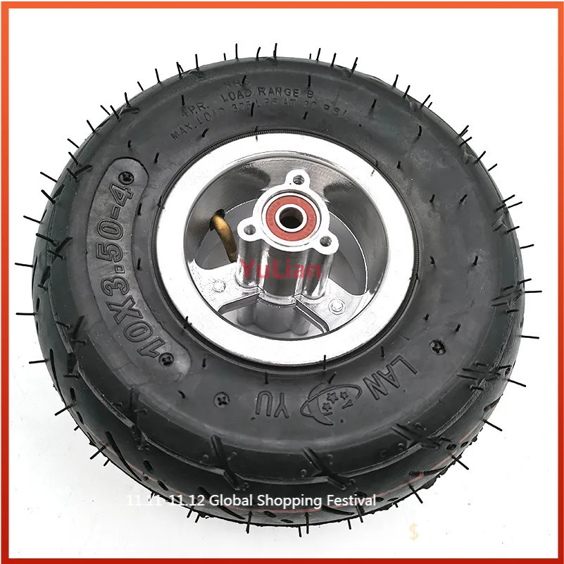 10x3.50-4 Inner Outer Tyre 10x350-4 Pneumatic Wheel Tire for Electric Scooter, Trolley, Tiger Cart Accessories