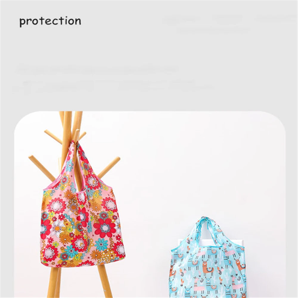 1Pc Non-woven Reusable Shopping Bags Women Foldable Tote Eco-friendly Grocery Bag Folding Large Capacity Handbags Portable Bags